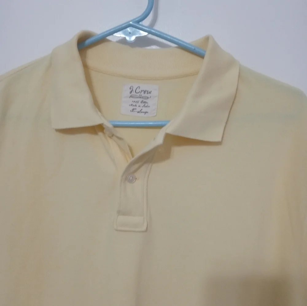 J. CREW MEN'S PASTEL Butter YELLOW 100% COTTON SHORT SLEEVE POLO XL